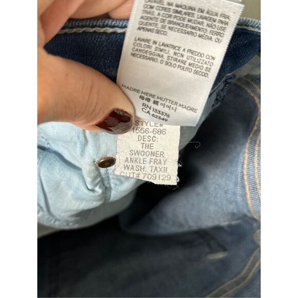 Mother Denim jeans The Swooner Ankle Fray sz 26 Taxi - Picture 10 of 11